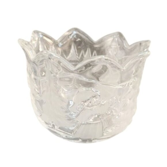 Original Weihnachtstraum Votive Candle Holder Clear Glass Made In Germany With C - Picture 6 of 8